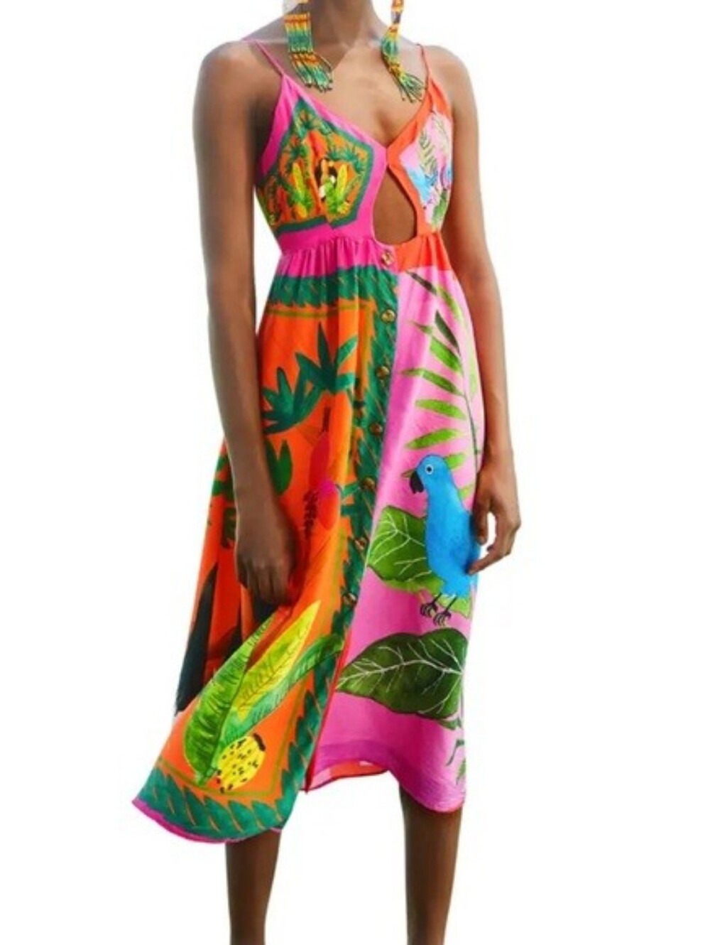 Farm Rio Double Scarves Dress - S Small